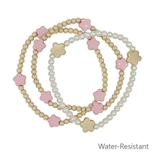 Pink, Gold, Pearl Bracelet