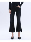 Black Crop Flare Jeans
