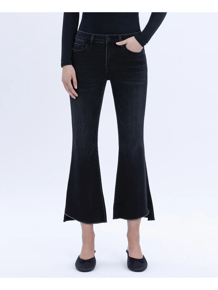 Black Crop Flare Jeans