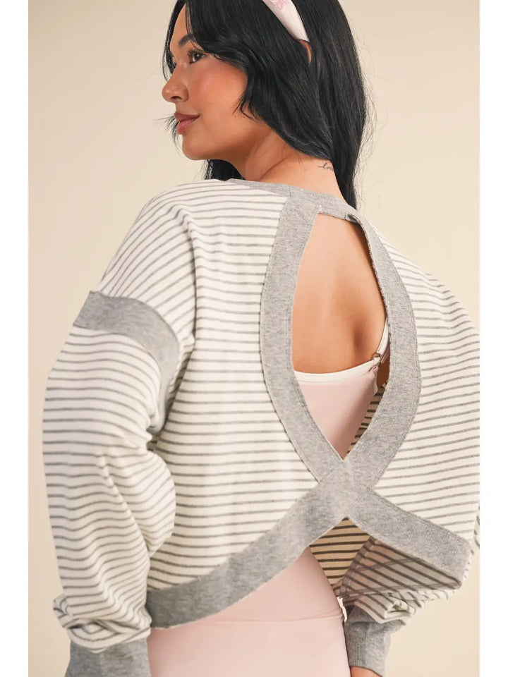 Stripe Cutout Top