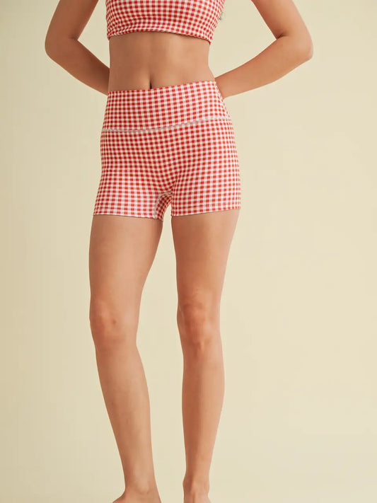 Red Gingham Biker