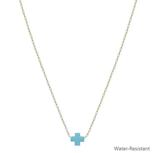 Gold with Teal Cross