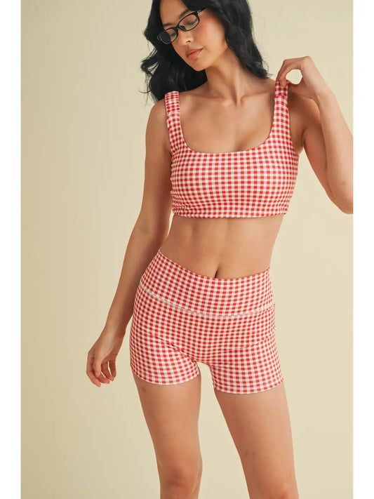 Red and White gingham bra
