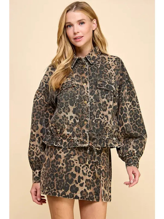 Leopard Jean Jacket