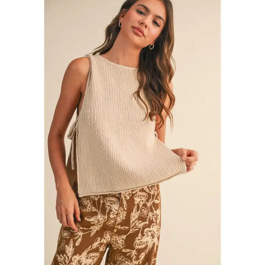 Natural Sleeveless Top